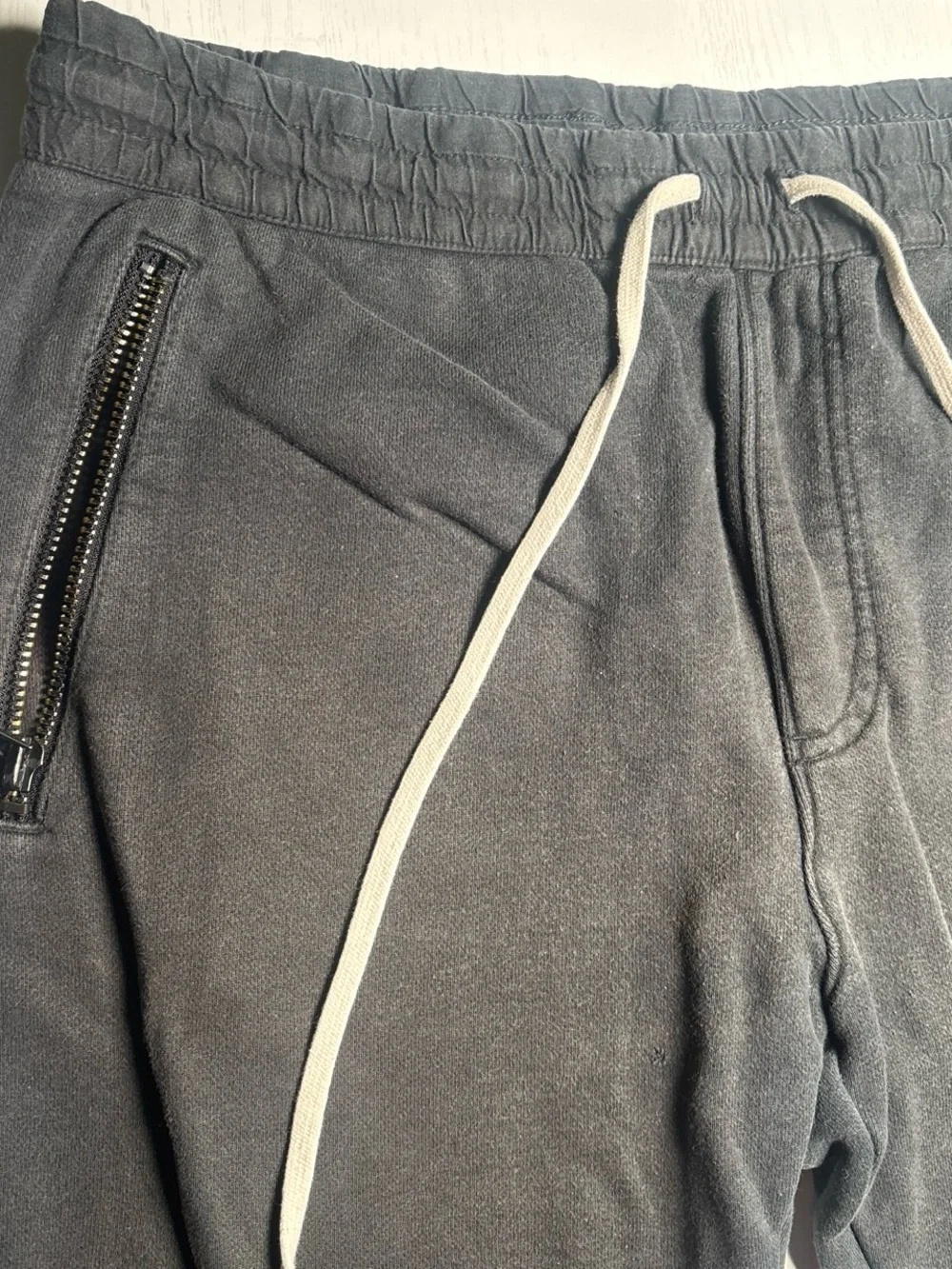 Essentials Black/Charcoal Jogger Sweatpants with White Drawcord